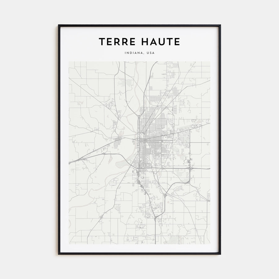 Terre Haute Map Portrait Poster