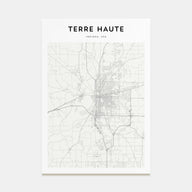 Terre Haute Map Portrait Poster