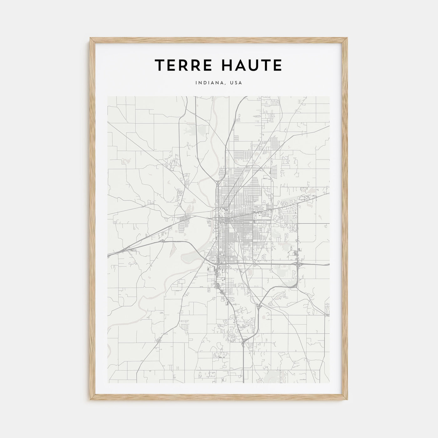 Terre Haute Map Portrait Poster
