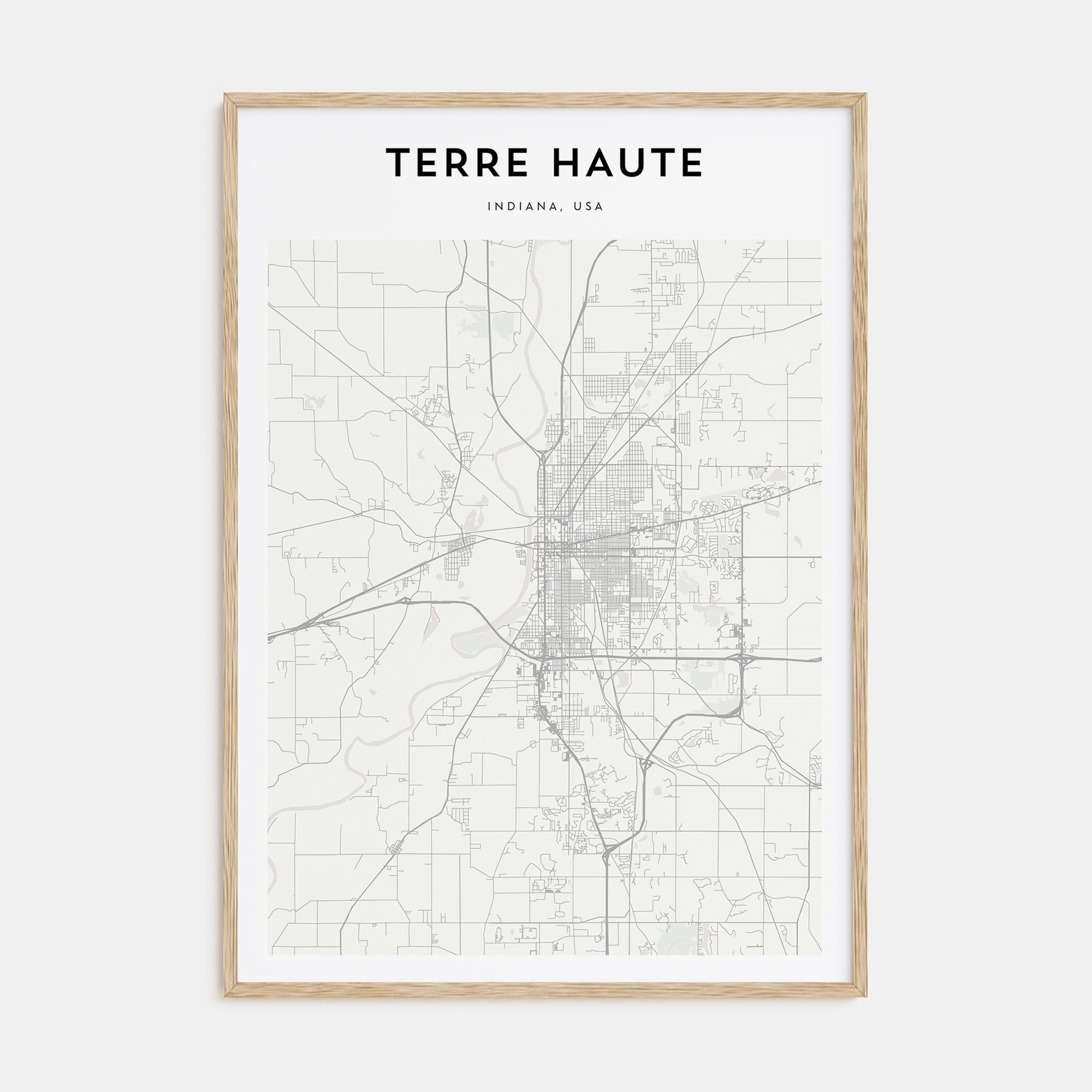 Terre Haute Map Portrait Poster