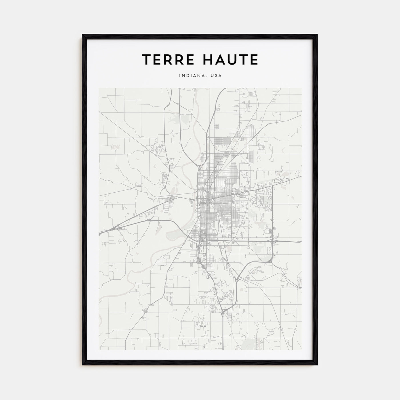 Terre Haute Map Portrait Poster