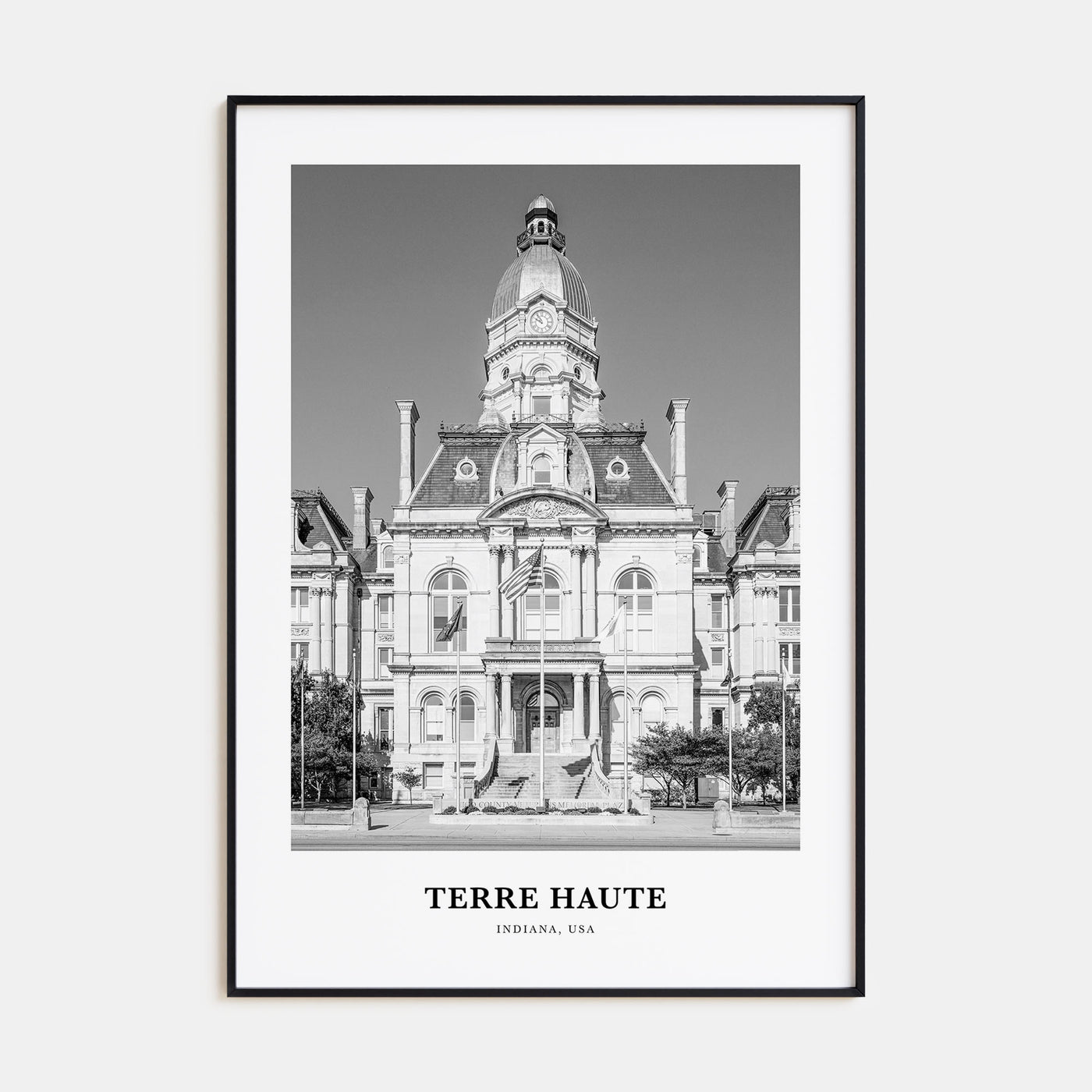 Terre Haute Portrait B&W Poster