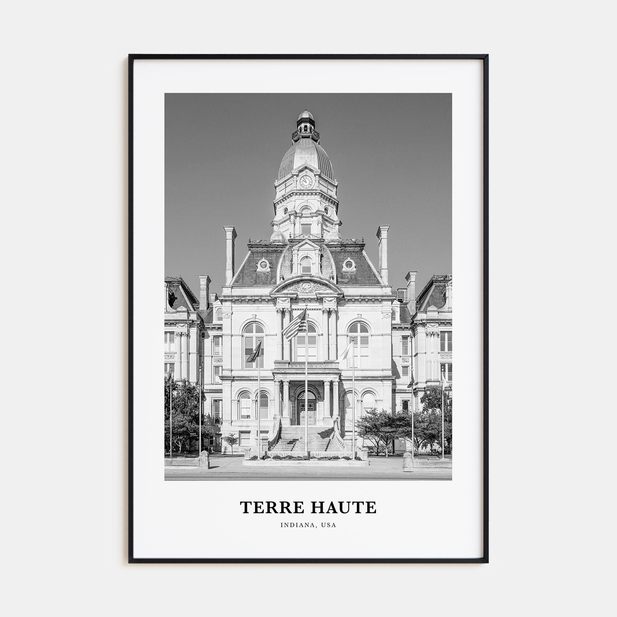 Terre Haute Portrait B&W Poster