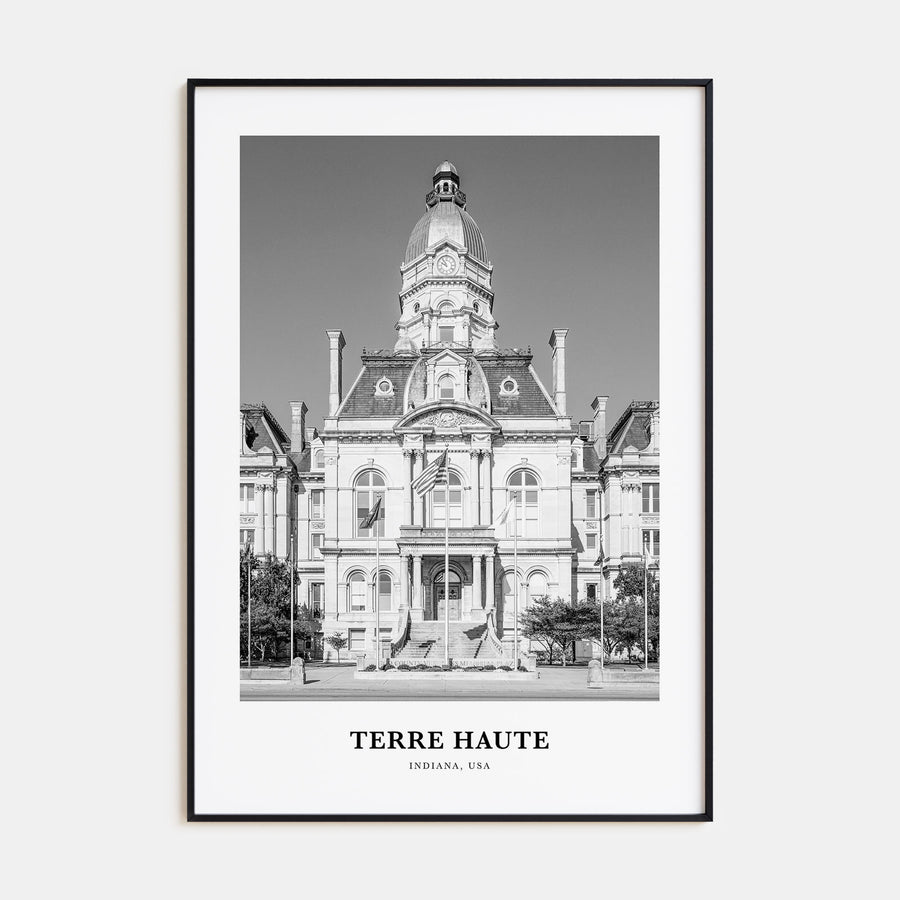 Terre Haute Portrait B&W Poster
