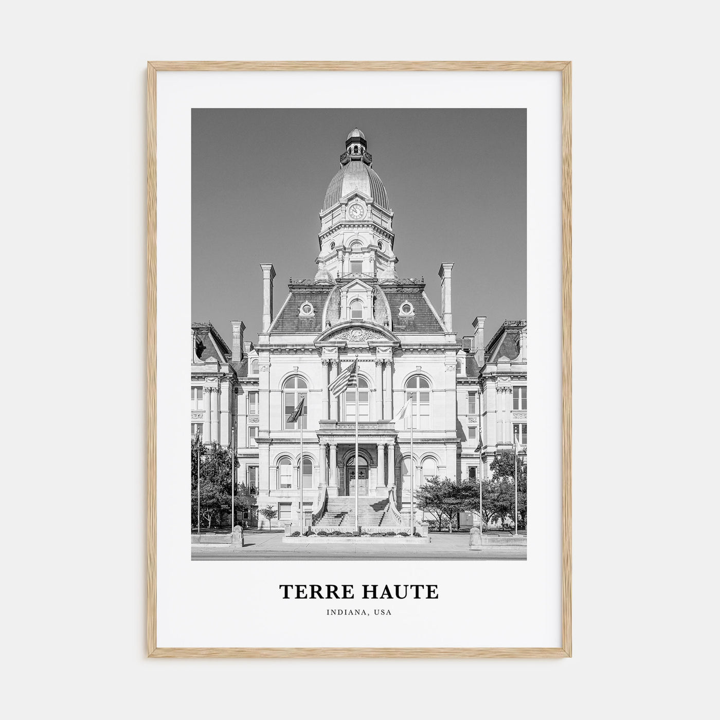 Terre Haute Portrait B&W Poster