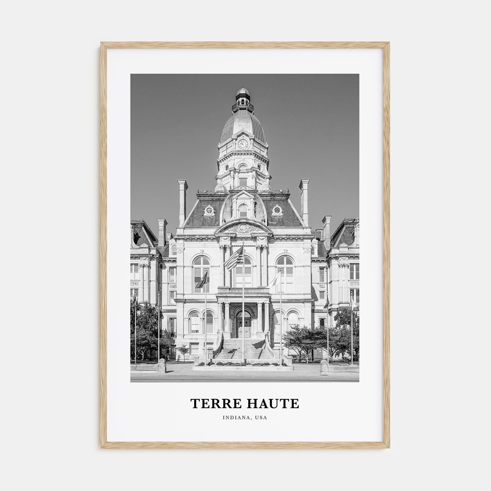 Terre Haute Portrait B&W Poster