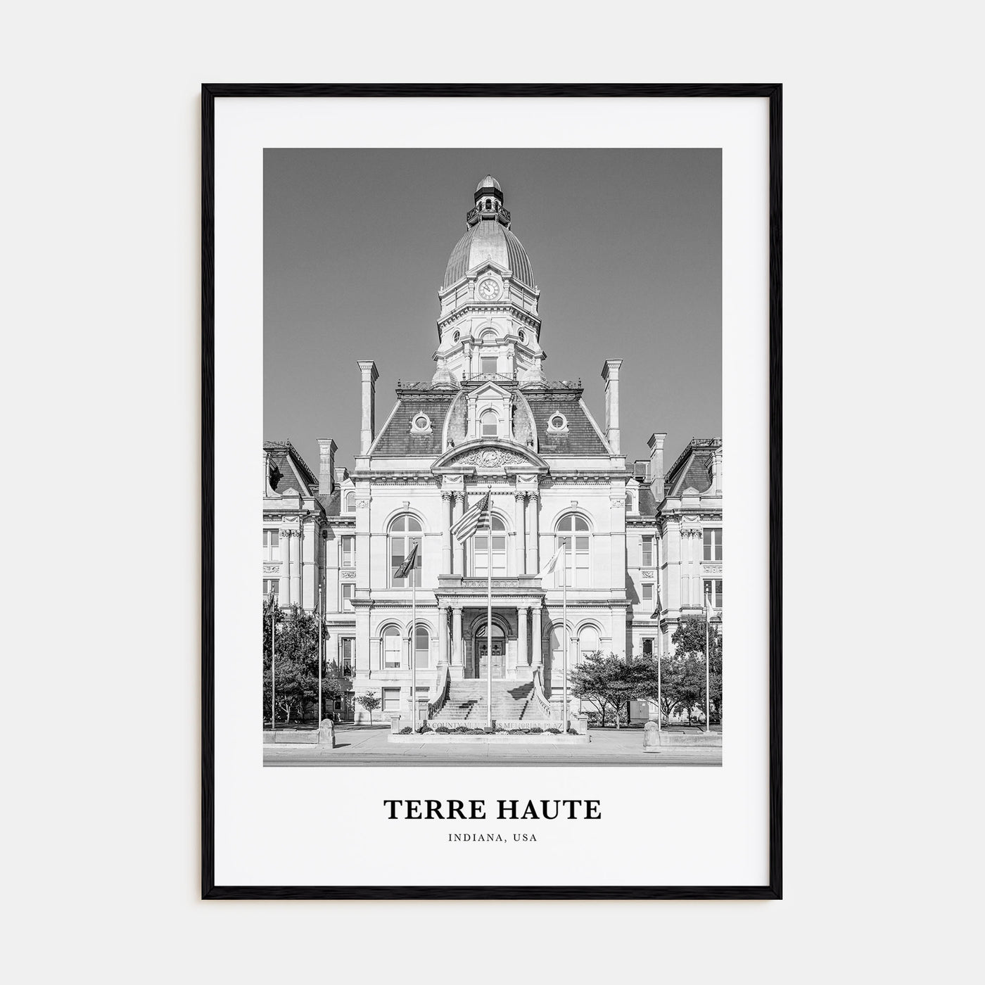 Terre Haute Portrait B&W Poster
