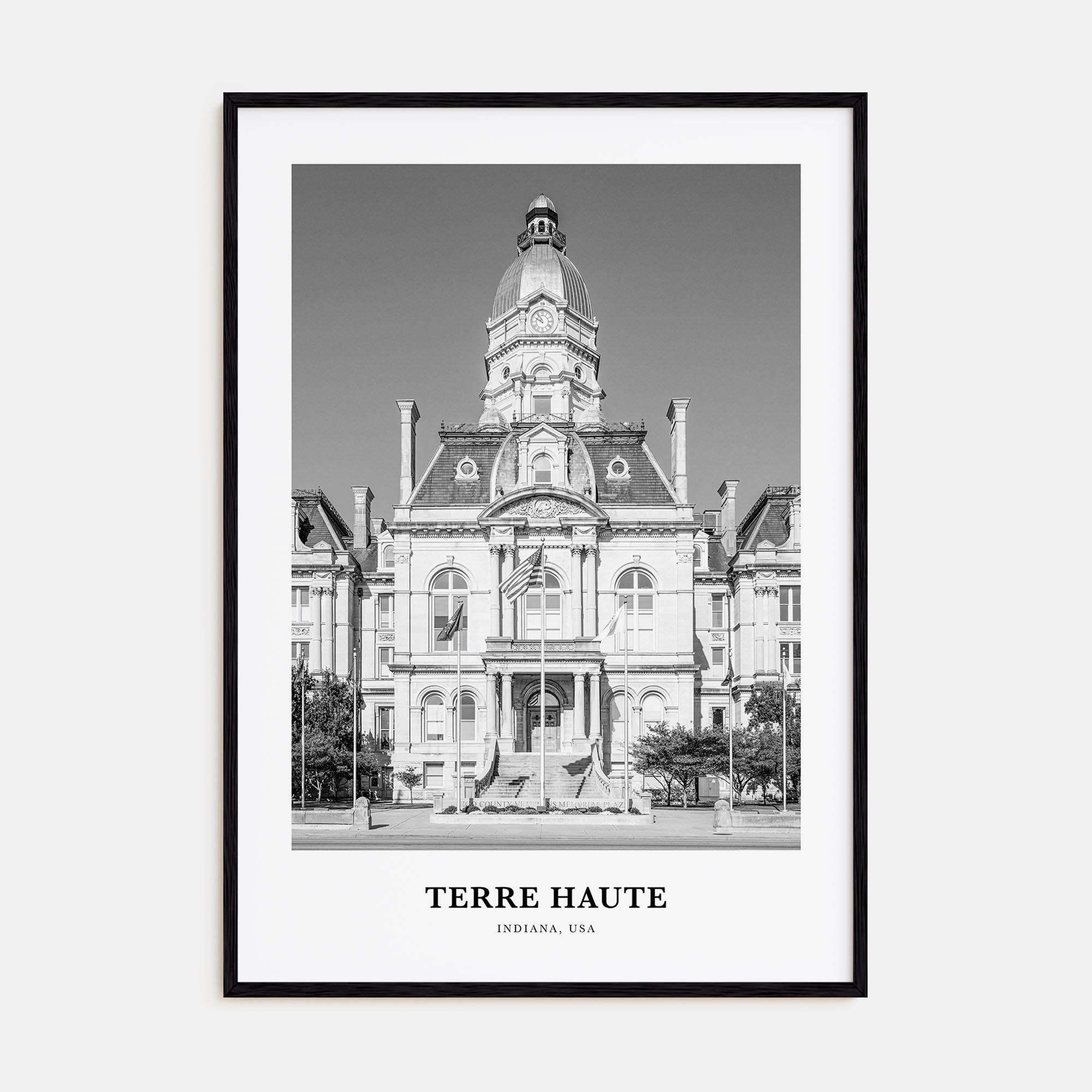 Terre Haute Portrait B&W Poster