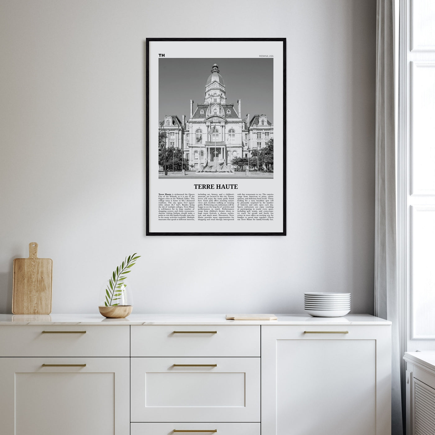 Terre Haute Travel B&W Poster