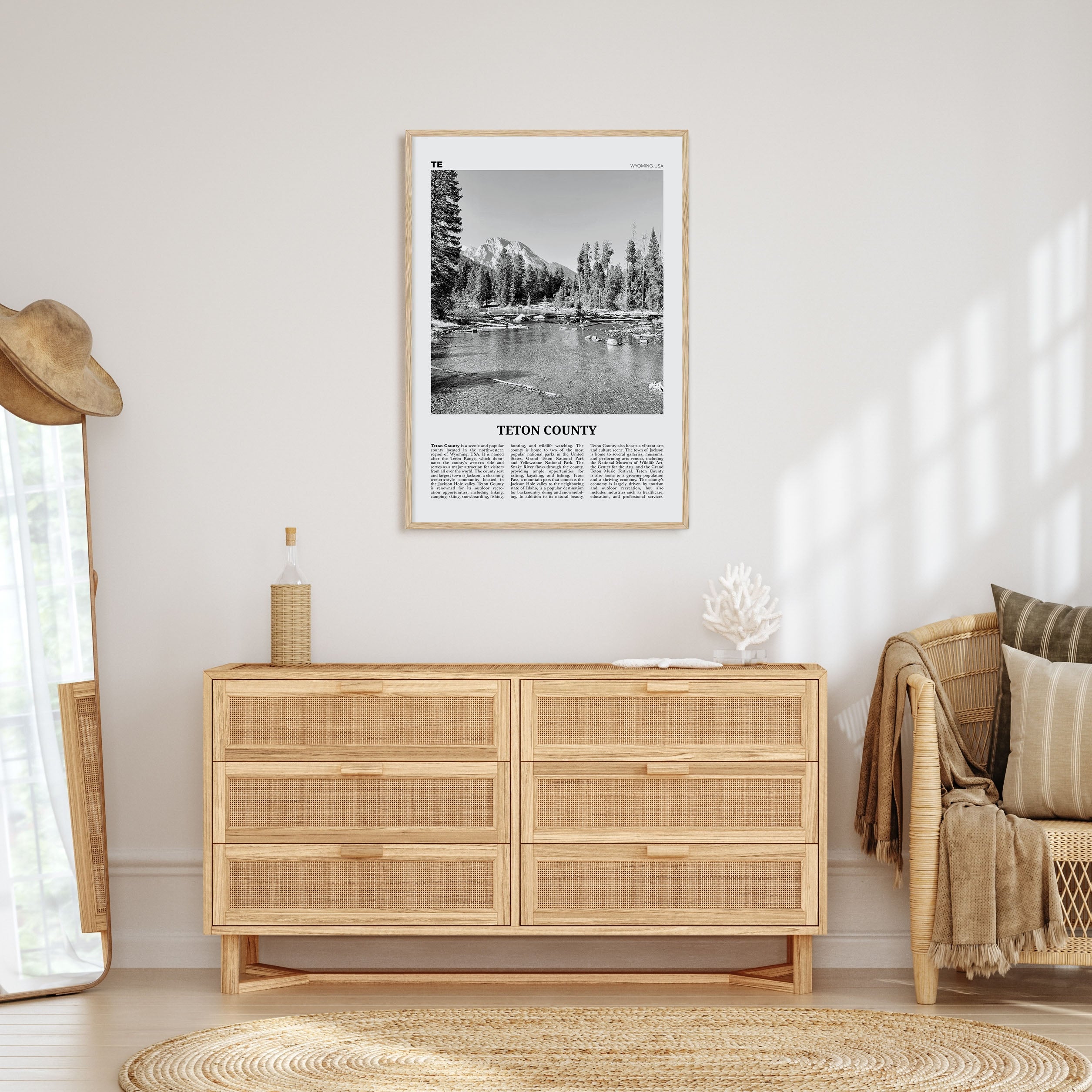 Teton County Travel B&W Poster