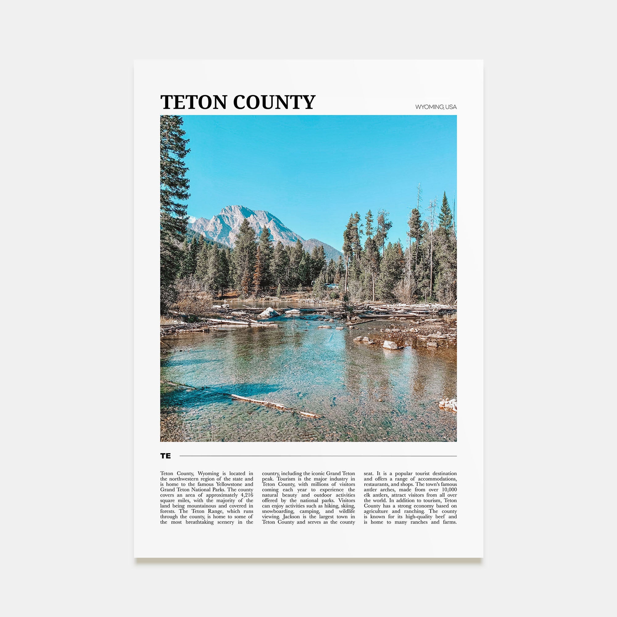 Teton County Travel Color Poster