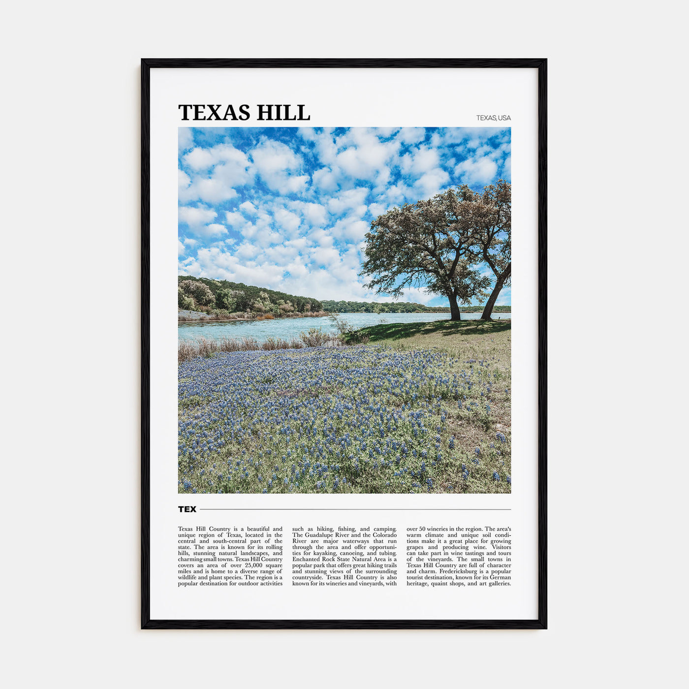 Texas Hill Travel Color Poster