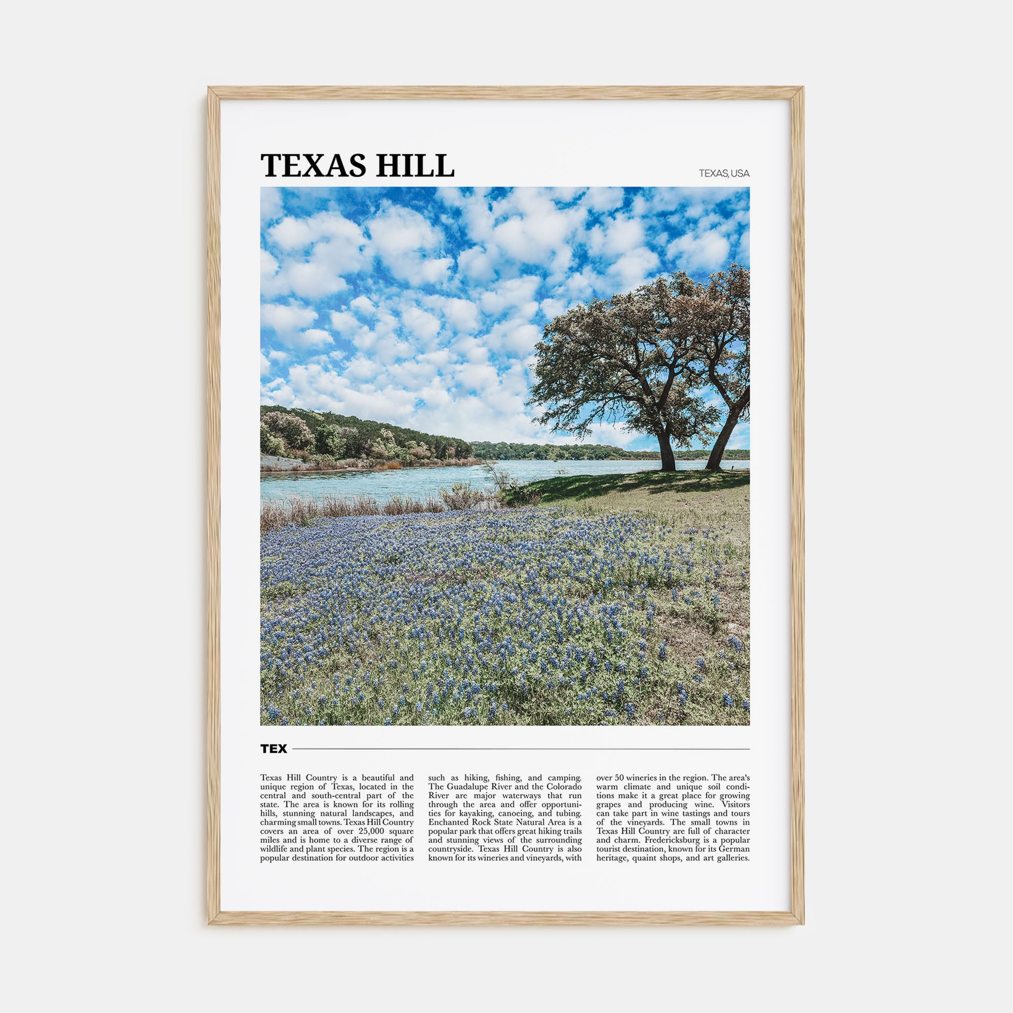 Texas Hill Travel Color Poster