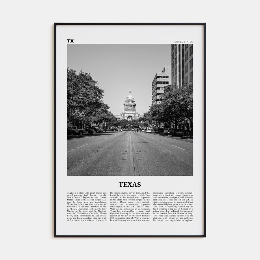 Texas Travel B&W No 2 Poster