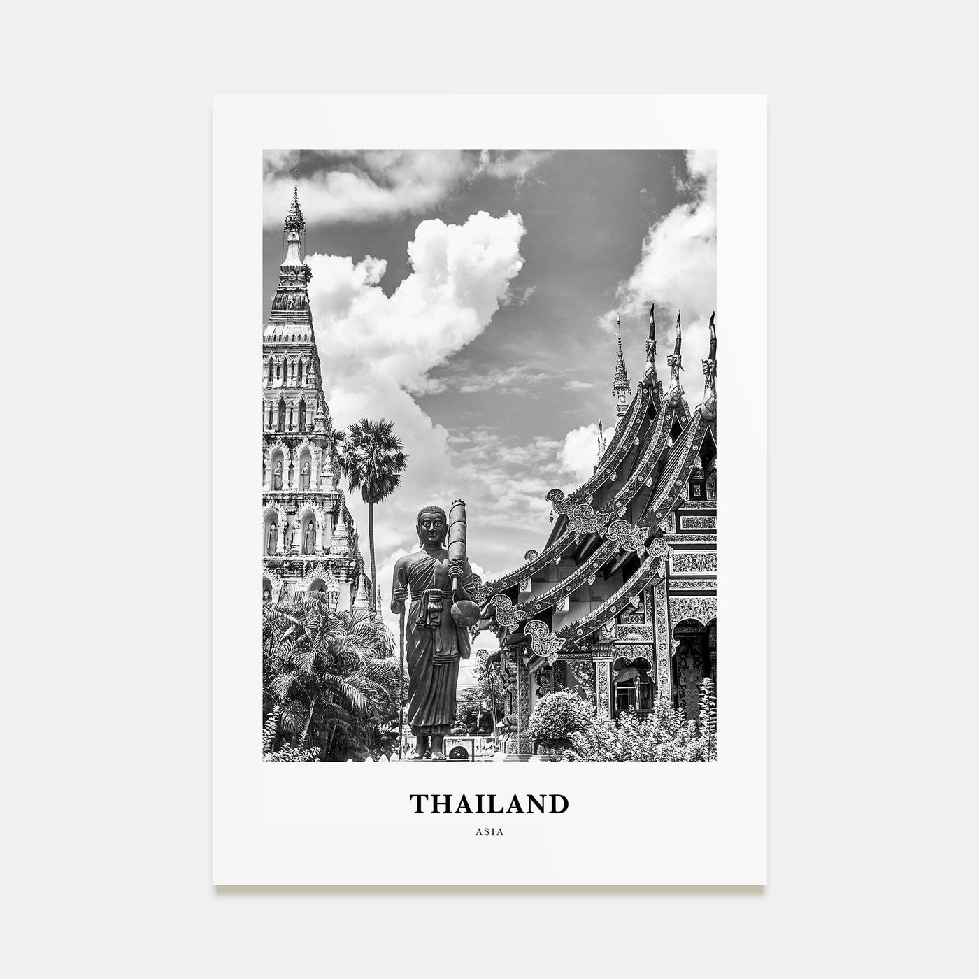 Thailand Portrait B&W No 2 Poster
