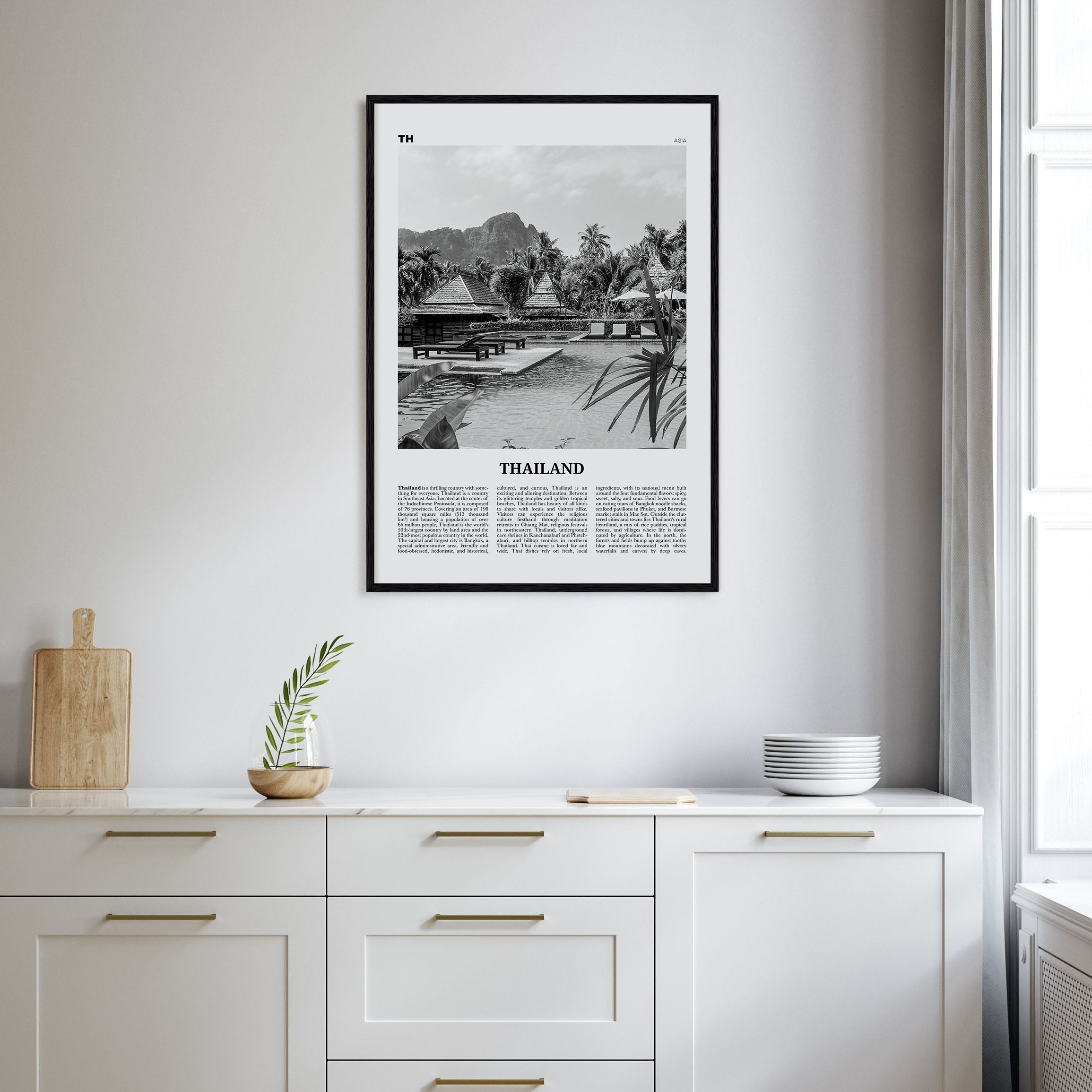 Thailand Travel B&W No 3 Poster