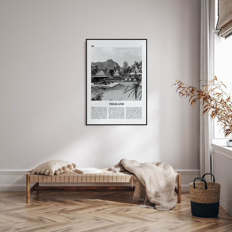 Thailand Travel B&W No 3 Poster