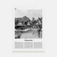 Thailand Travel B&W No 3 Poster