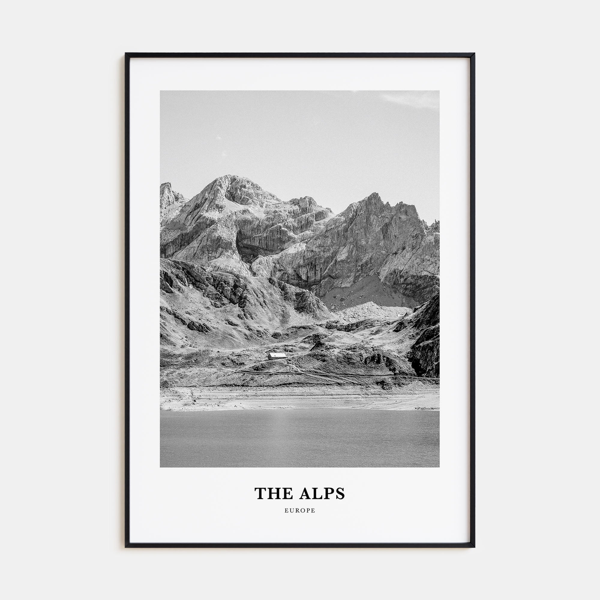 The Alps Portrait B&W Poster
