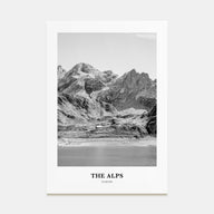 The Alps Portrait B&W Poster