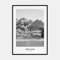 The Alps Portrait B&W Poster