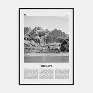 The Alps Travel B&W Poster