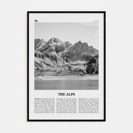The Alps Travel B&W Poster