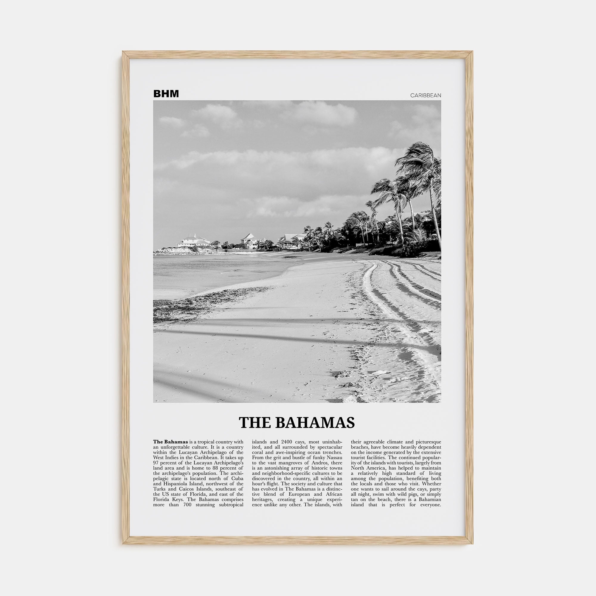 The Bahamas Travel B&W No 2 Poster