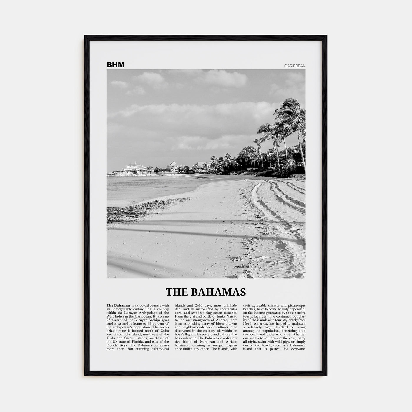 The Bahamas Travel B&W No 2 Poster