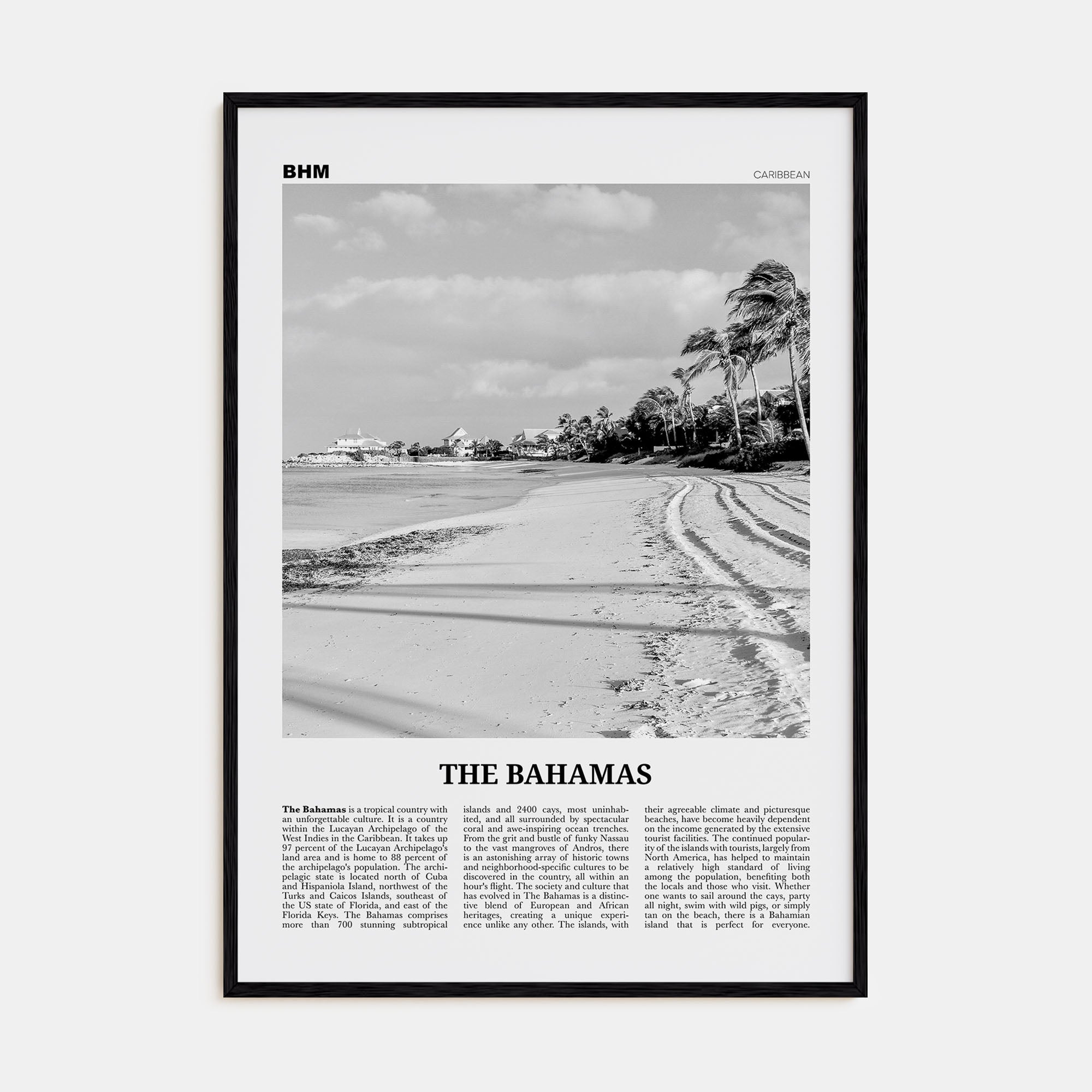 The Bahamas Travel B&W No 2 Poster