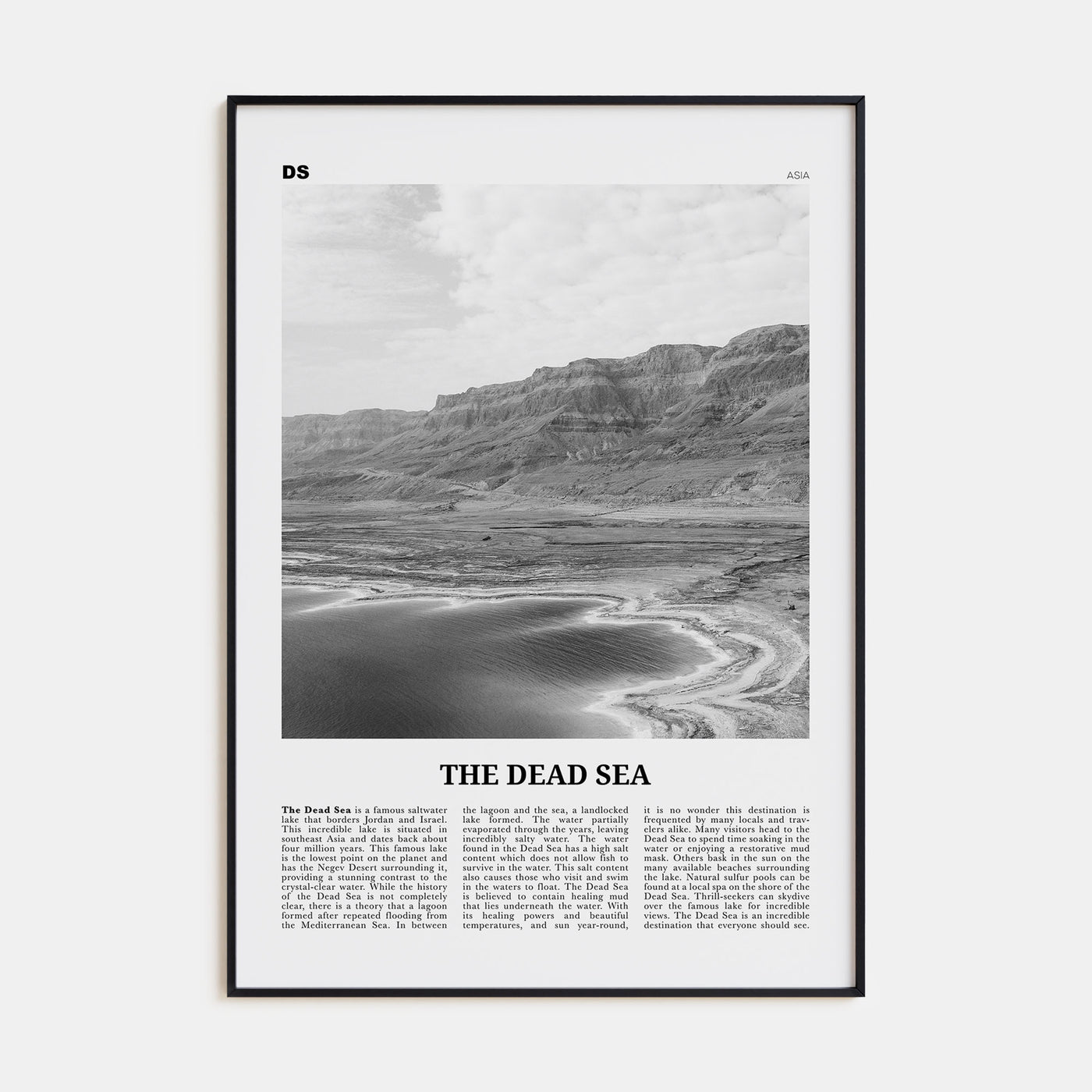 The Dead Sea Travel B&W Poster