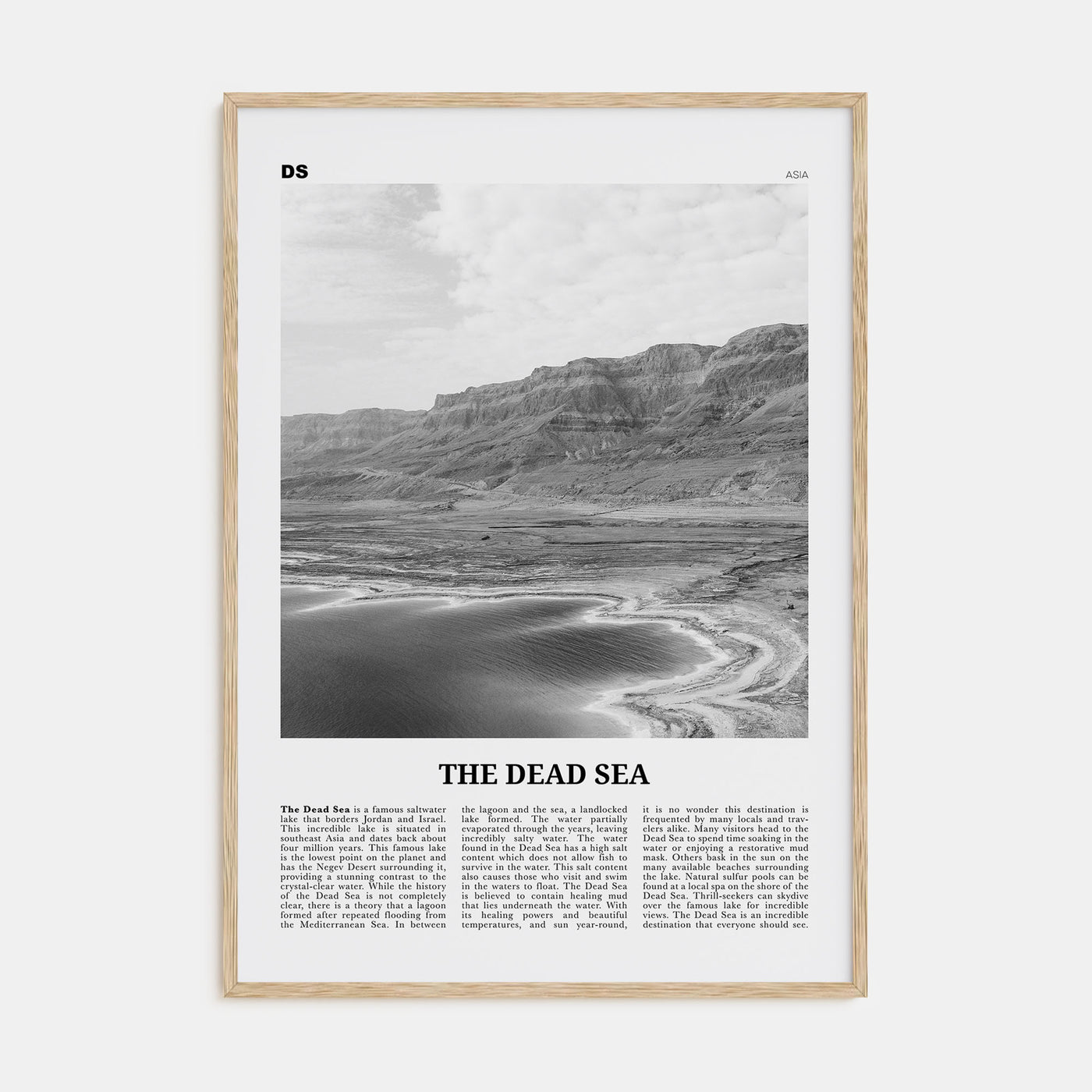 The Dead Sea Travel B&W Poster