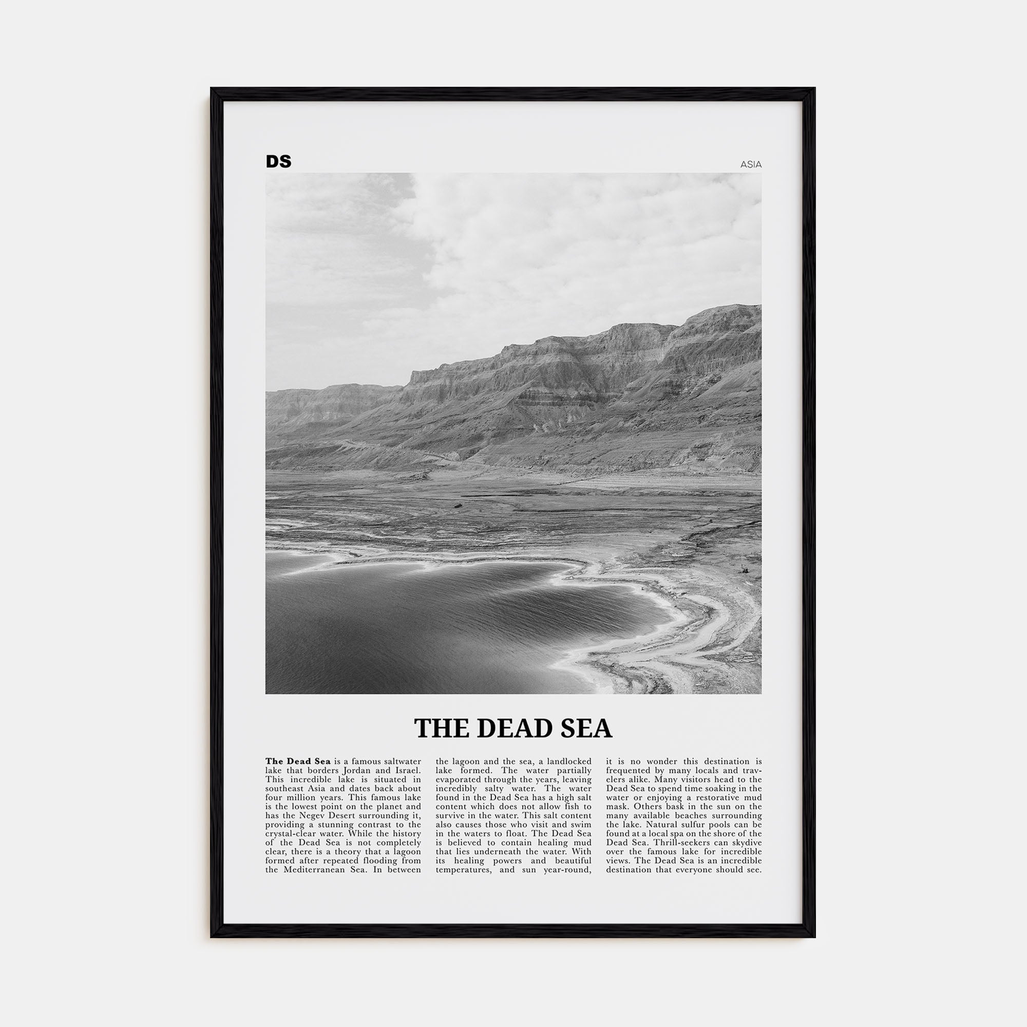 The Dead Sea Travel B&W Poster