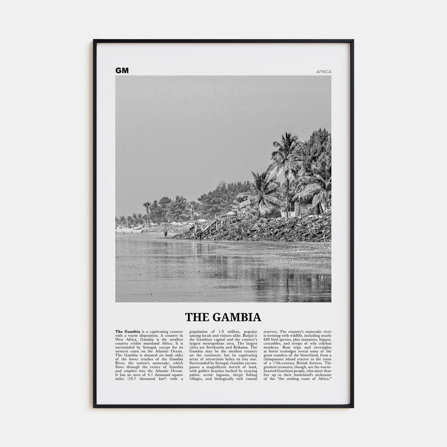 The Gambia Travel B&W Poster