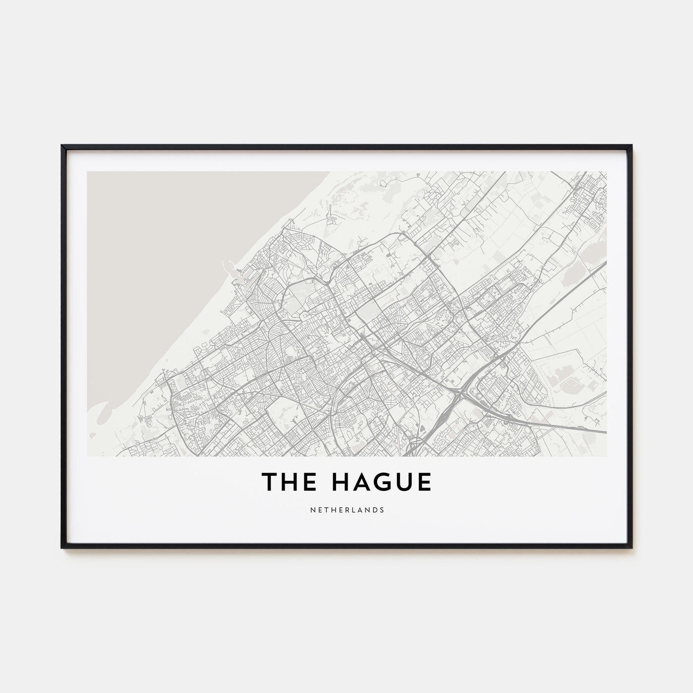 The Hague Map Landscape Poster