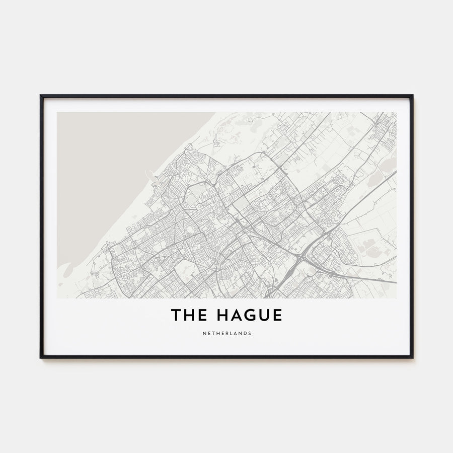 The Hague Map Landscape Poster