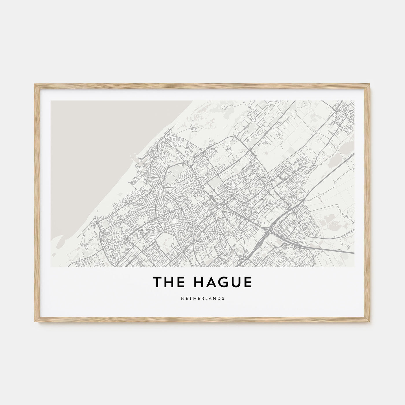 The Hague Map Landscape Poster