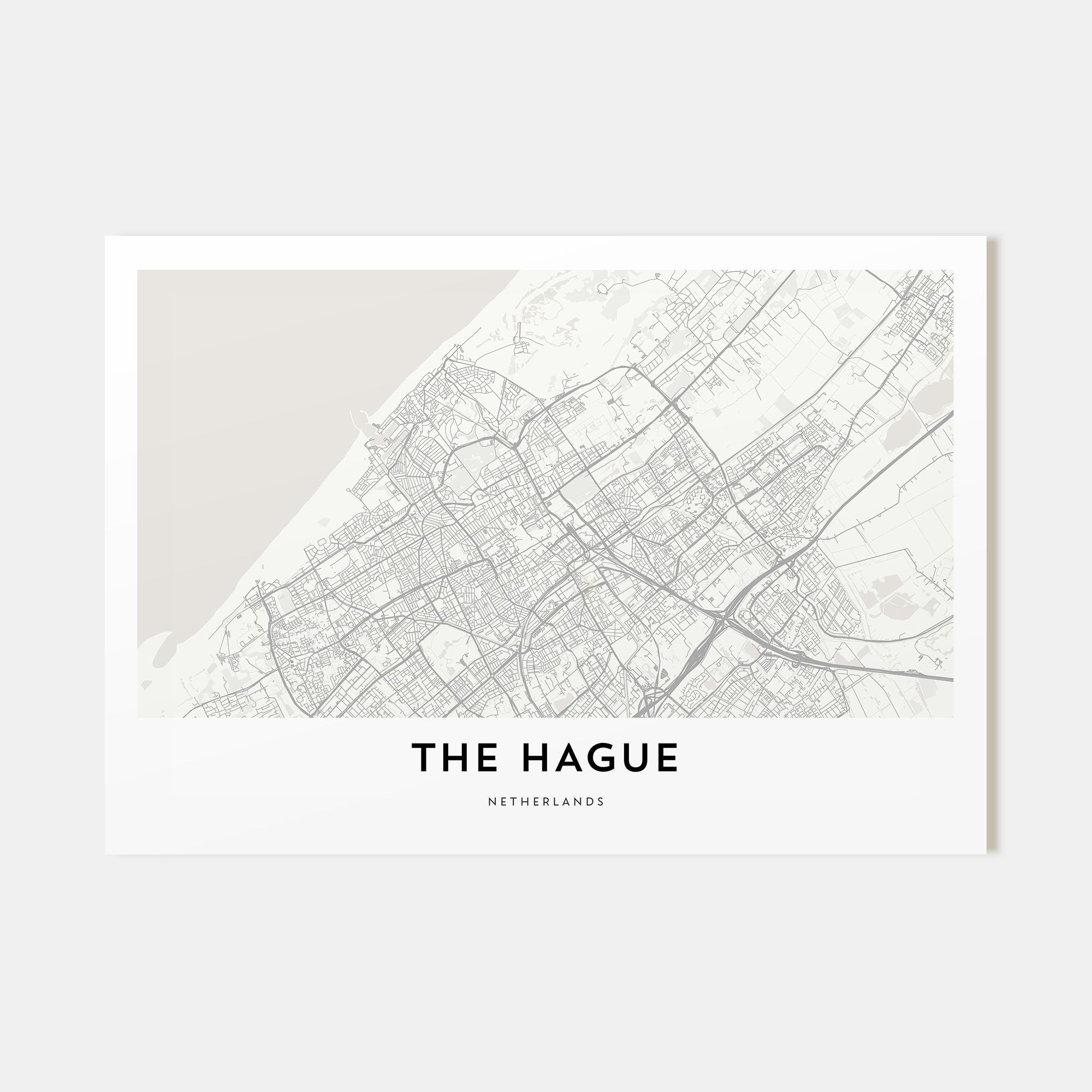 The Hague Map Landscape Poster