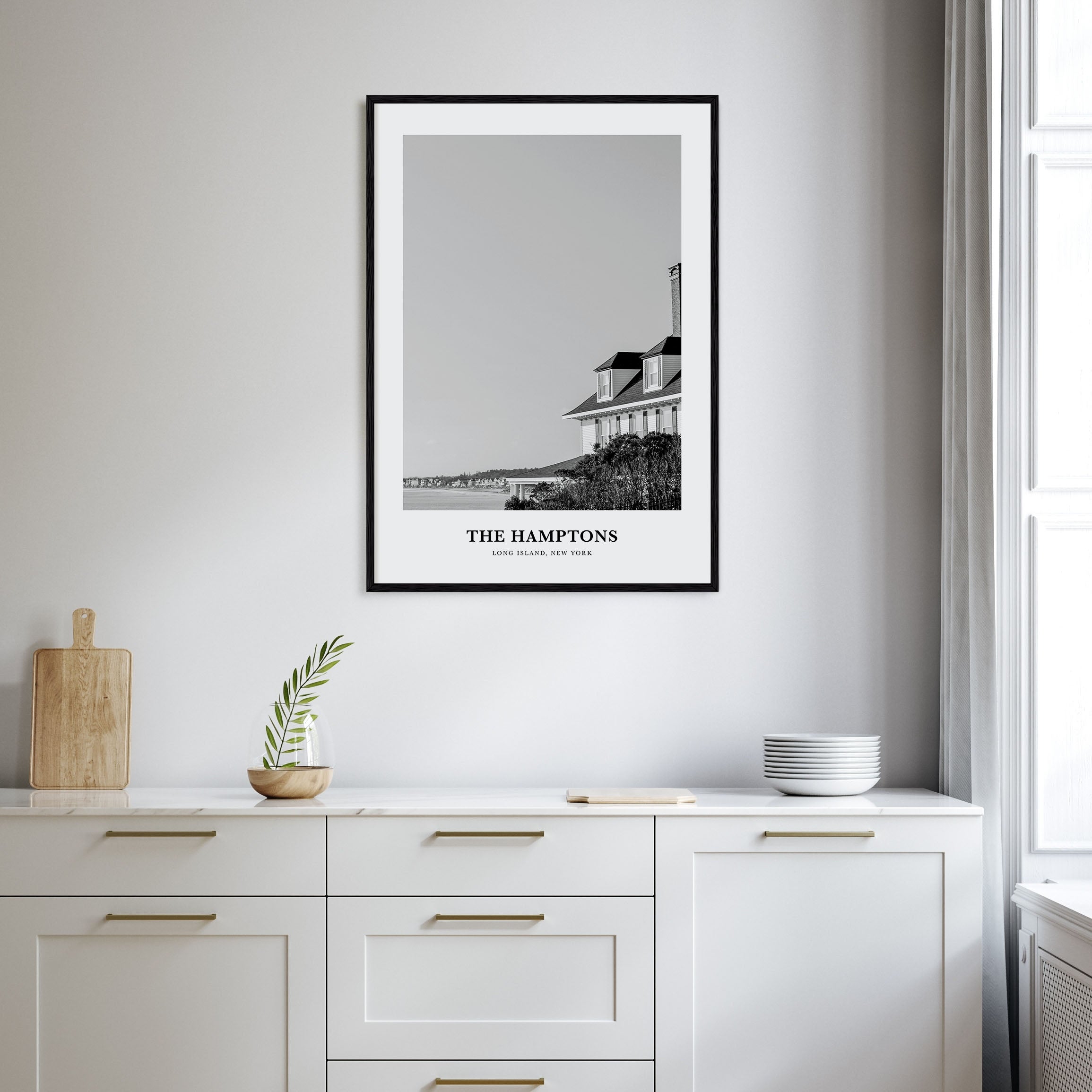 The Hamptons Portrait B&W Poster