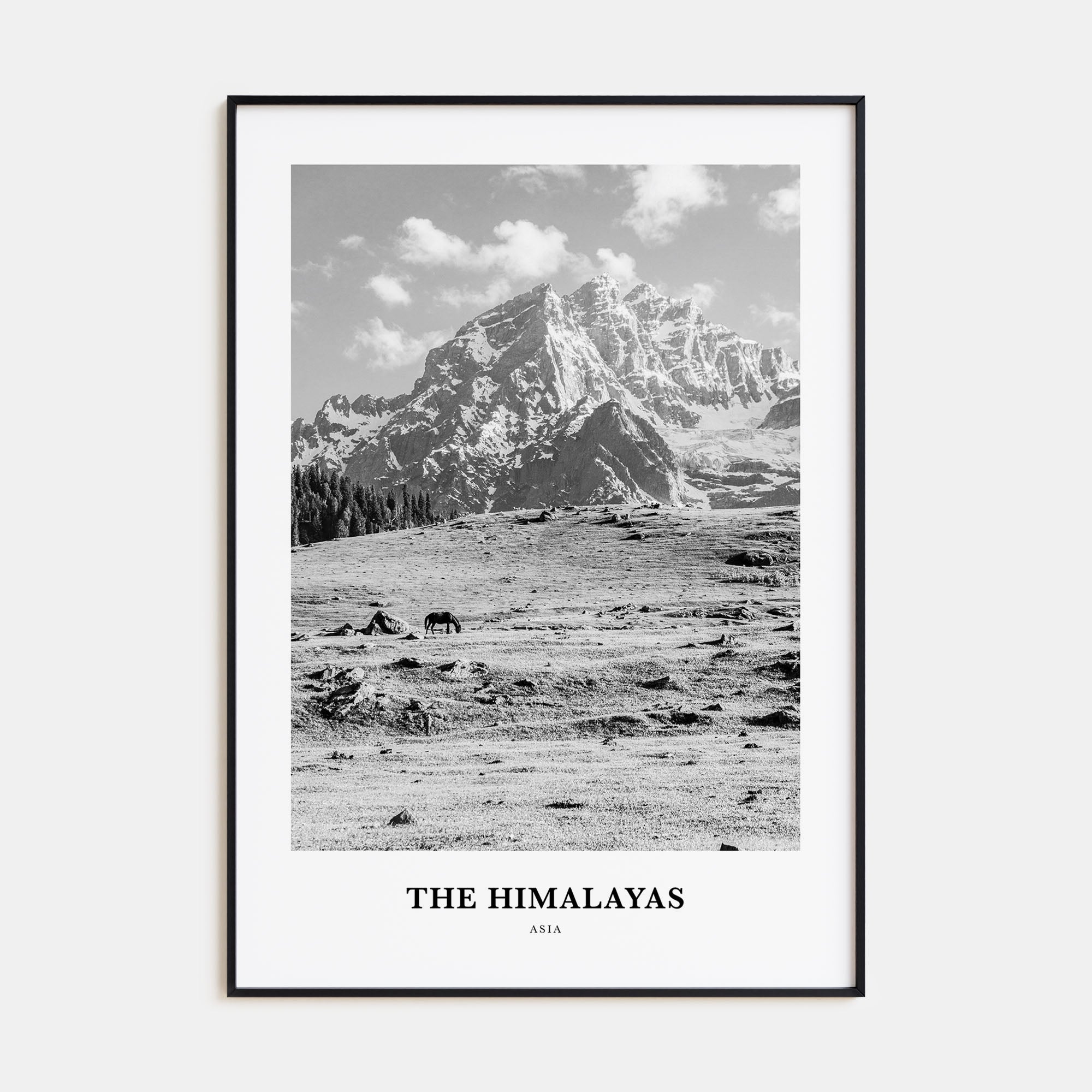 The Himalayas Portrait B&W Poster