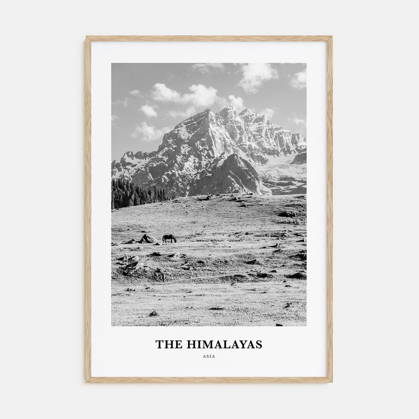 The Himalayas Portrait B&W Poster