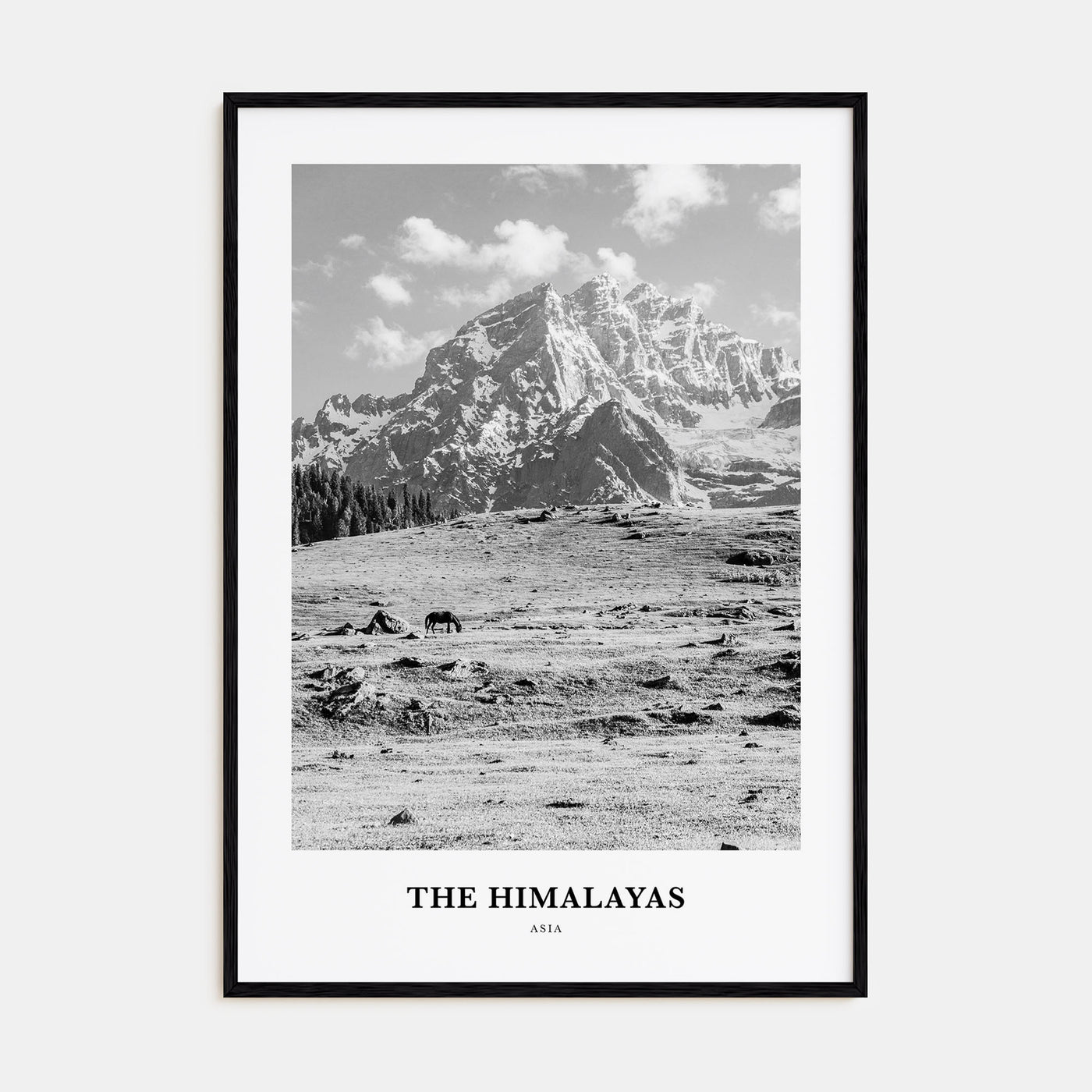 The Himalayas Portrait B&W Poster