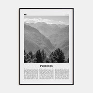 The Pyrenees Travel B&W Poster