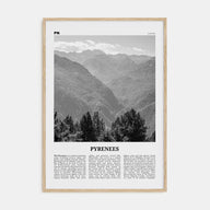 The Pyrenees Travel B&W Poster