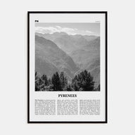 The Pyrenees Travel B&W Poster