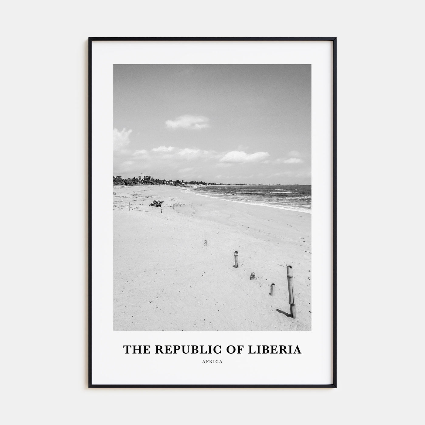 The Republic of Liberia Portrait B&W Poster