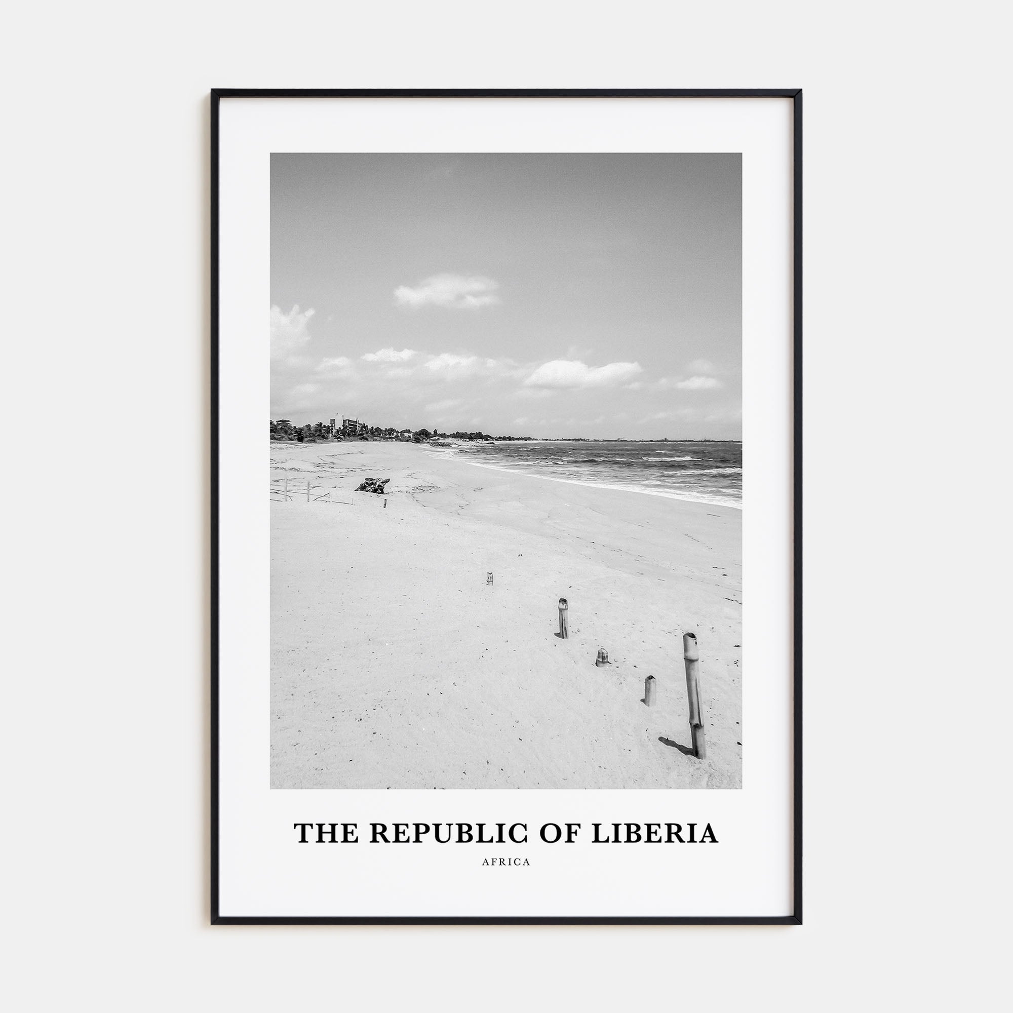 The Republic of Liberia Portrait B&W Poster