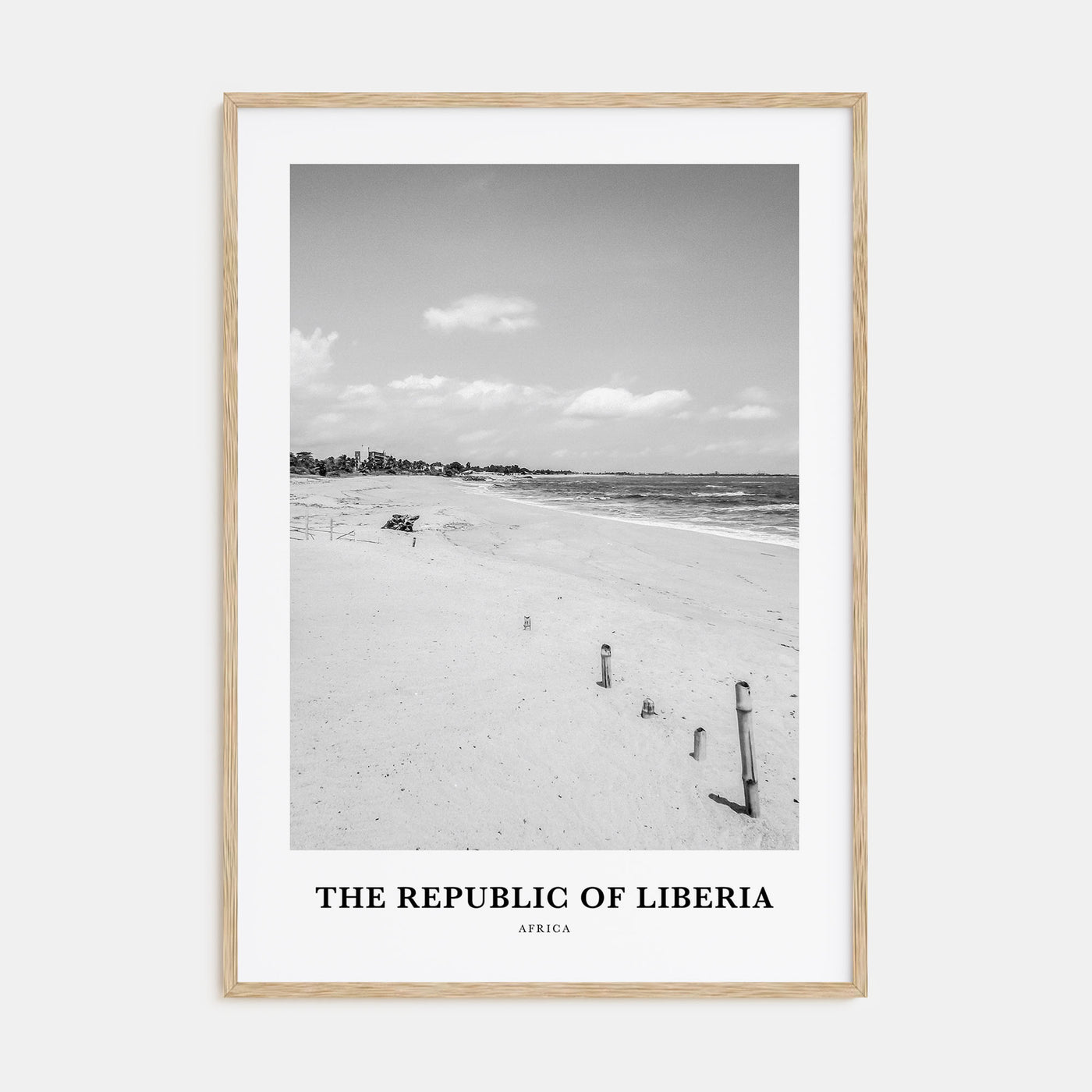 The Republic of Liberia Portrait B&W Poster