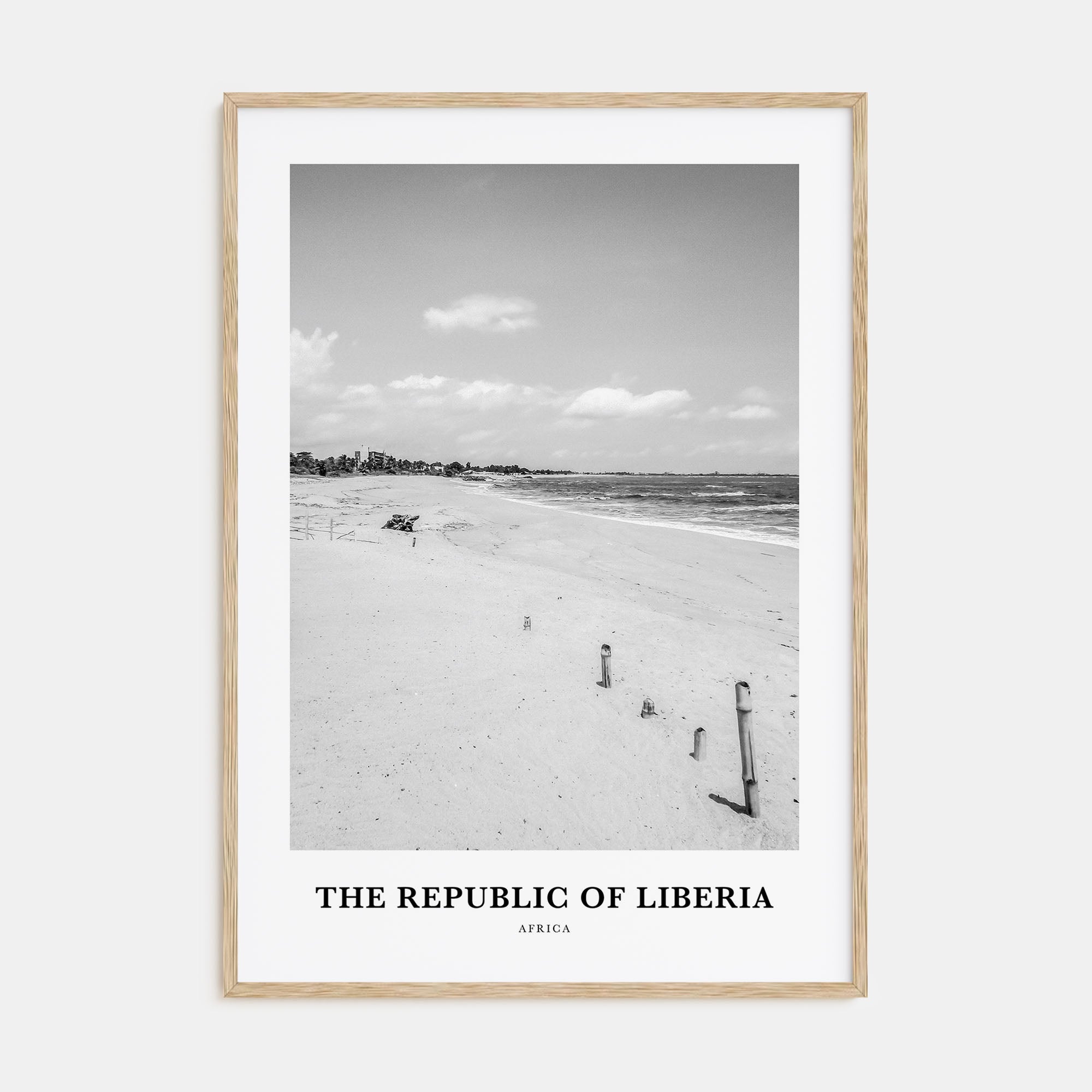 The Republic of Liberia Portrait B&W Poster
