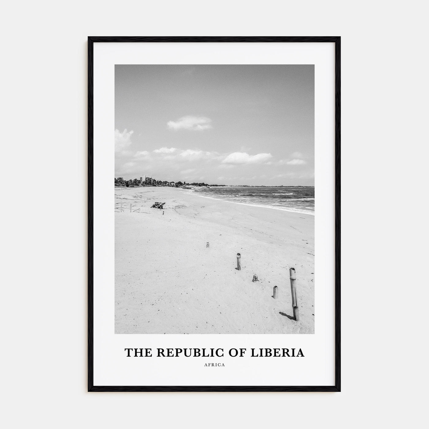 The Republic of Liberia Portrait B&W Poster